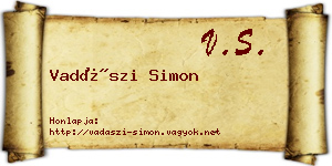 Vadászi Simon névjegykártya